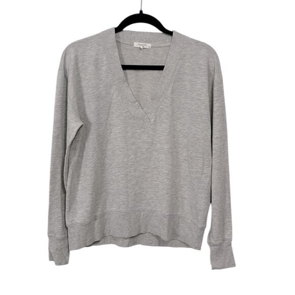Rag & Bone Flora V-Neck Long-Sleeve Pullover, Gray, Women’s Size S/P - Picture 2 of 6
